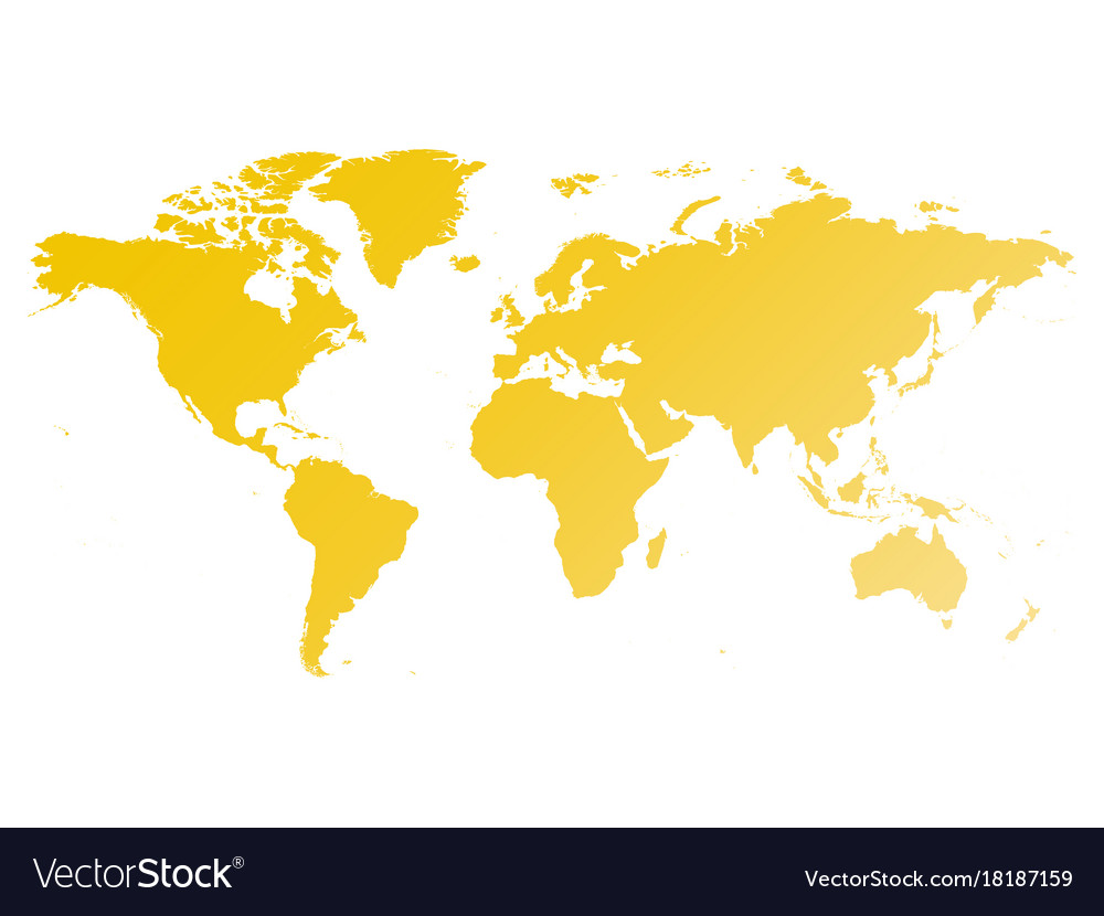 Map of world yellow gradient silhouette