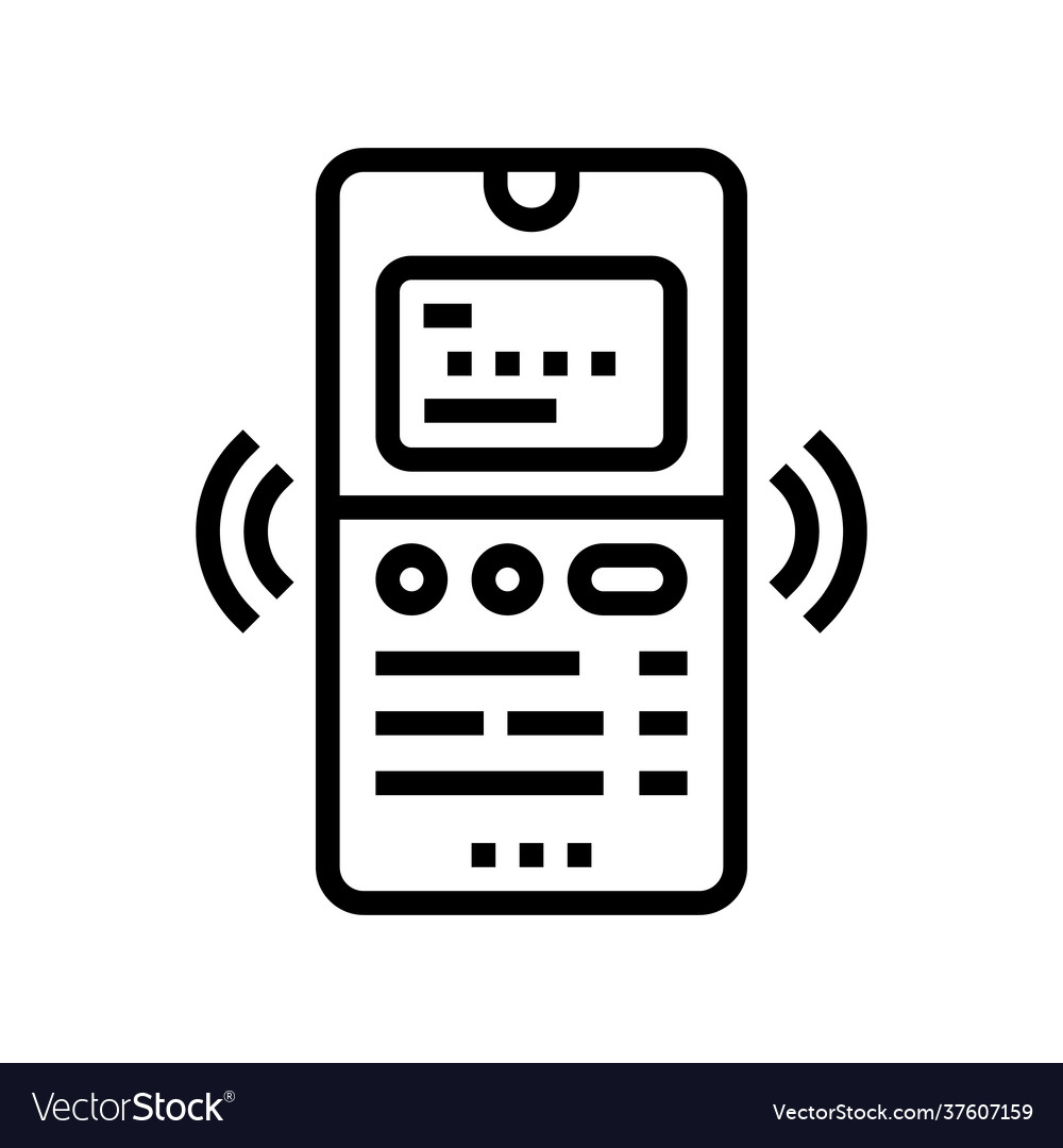 Phone binding card line icon Royalty Free Vector Image