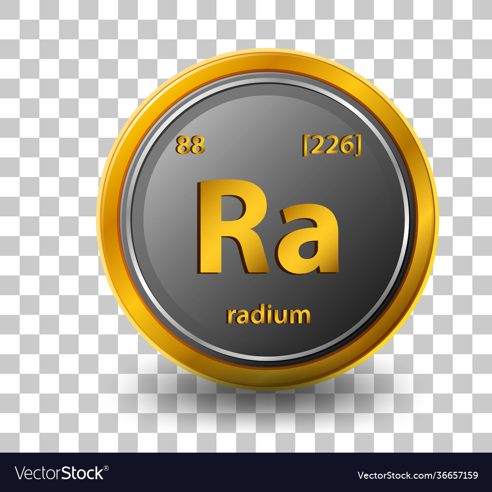 Radium chemical element chemical symbol Royalty Free Vector