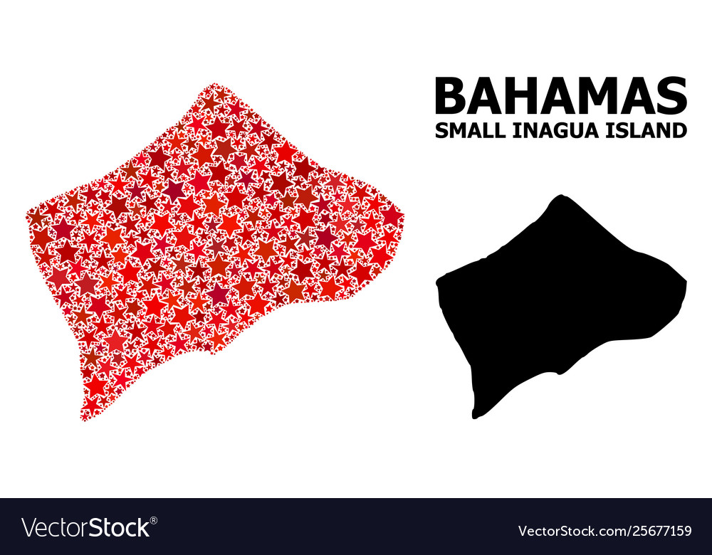 Red star pattern map small inagua island