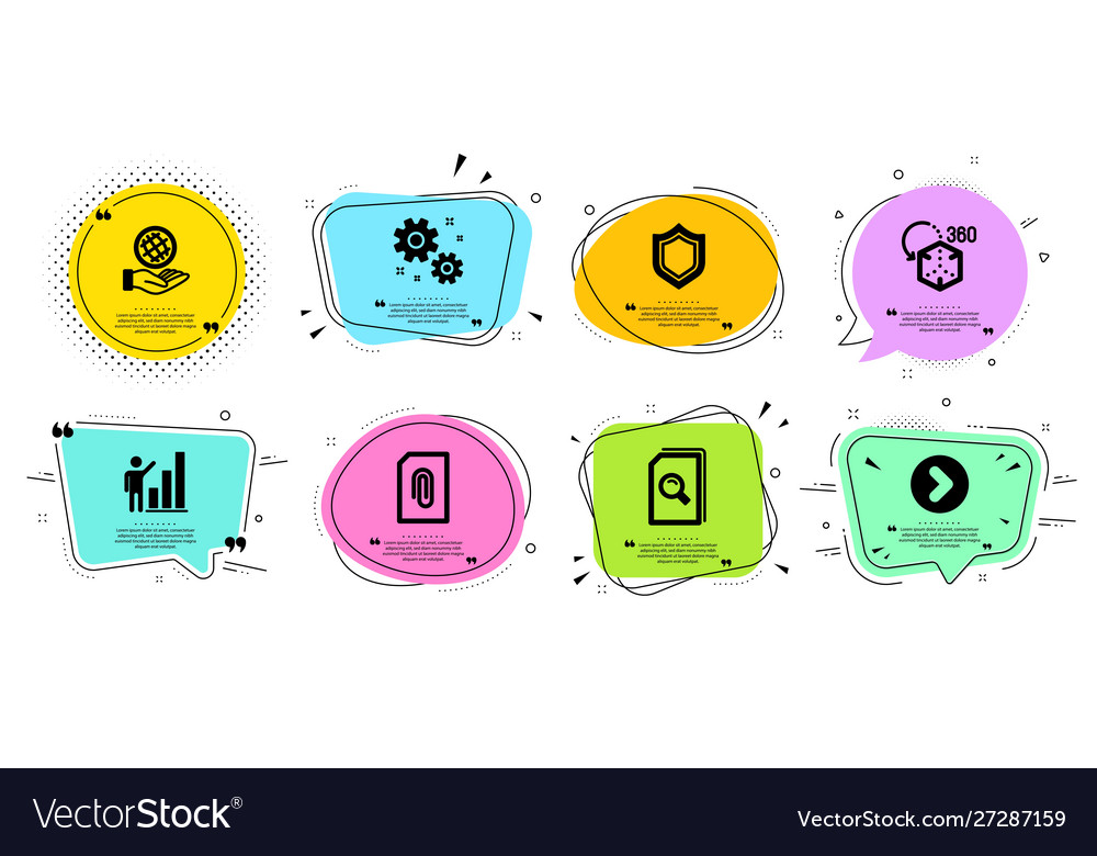 Safe planet attachment and work icons set