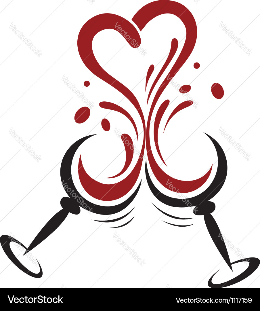 Two glasses Royalty Free Vector Image - VectorStock