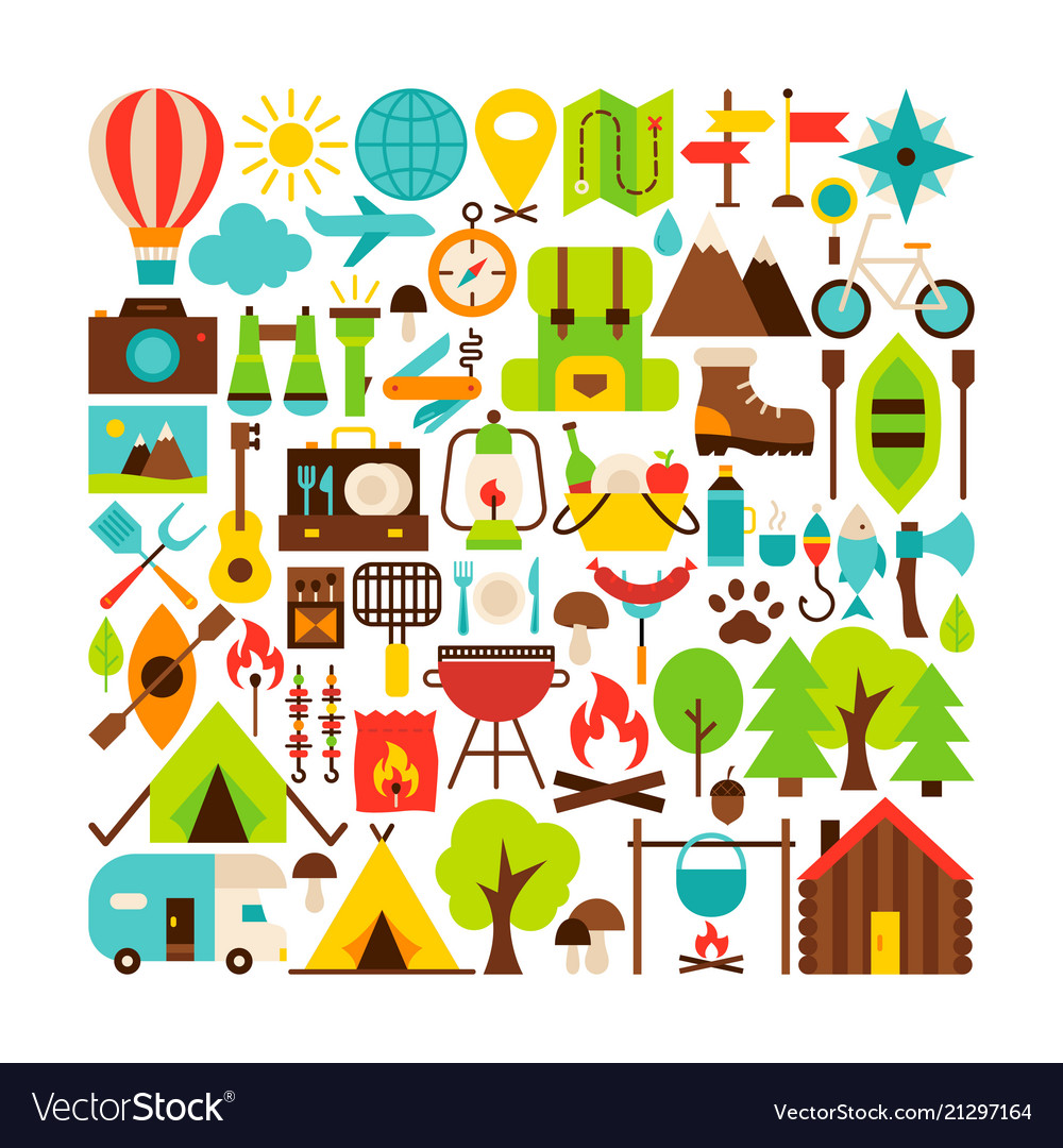 Camping Objects Collection