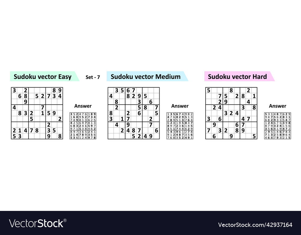Collection sudoku game with answers different