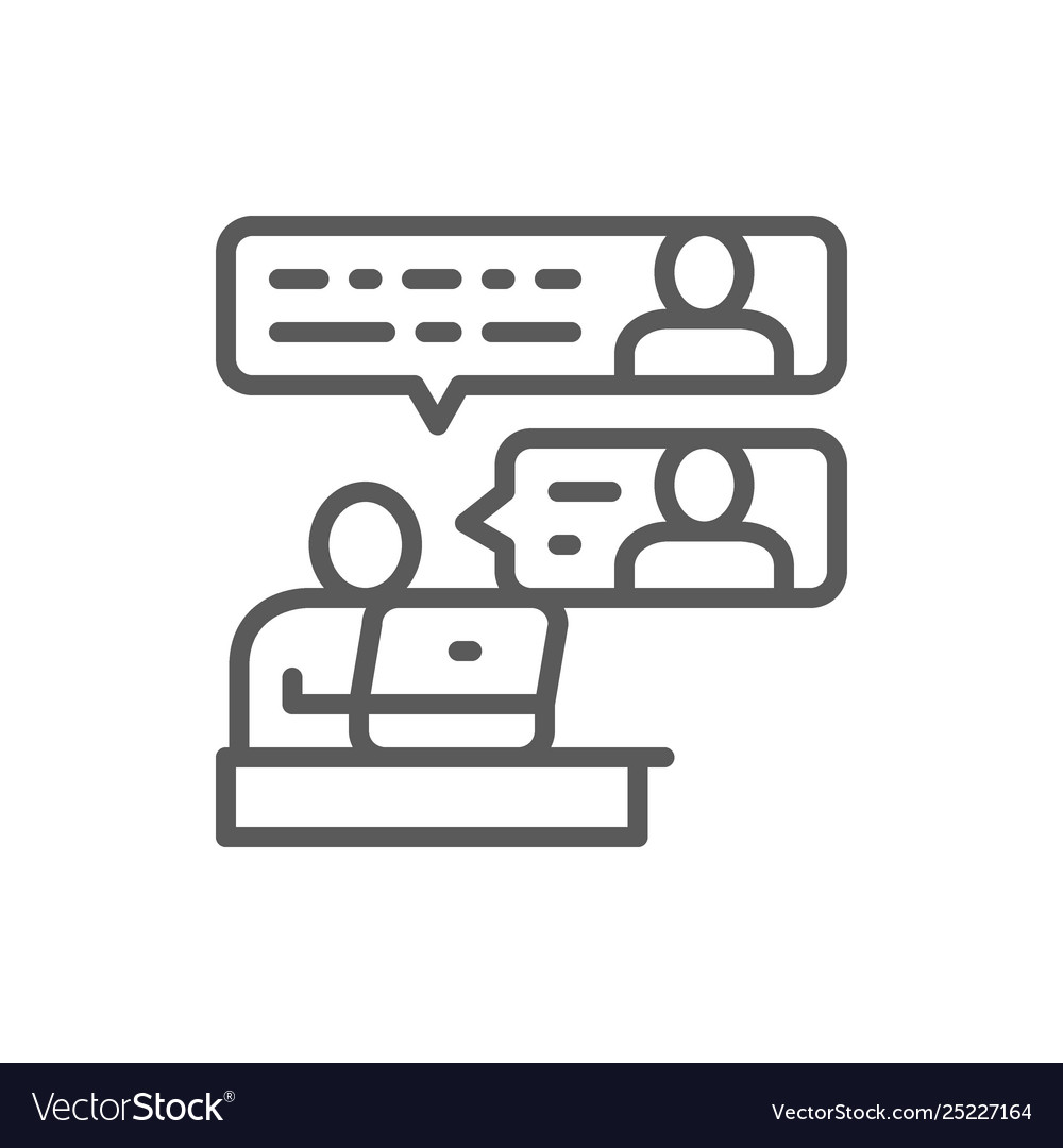 Communication between team members line icon Vector Image