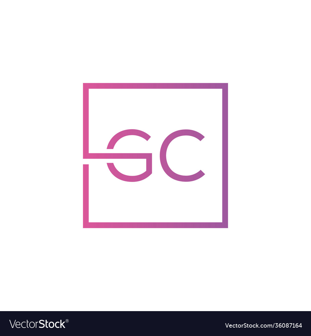 Creative initial letter gc square logo design