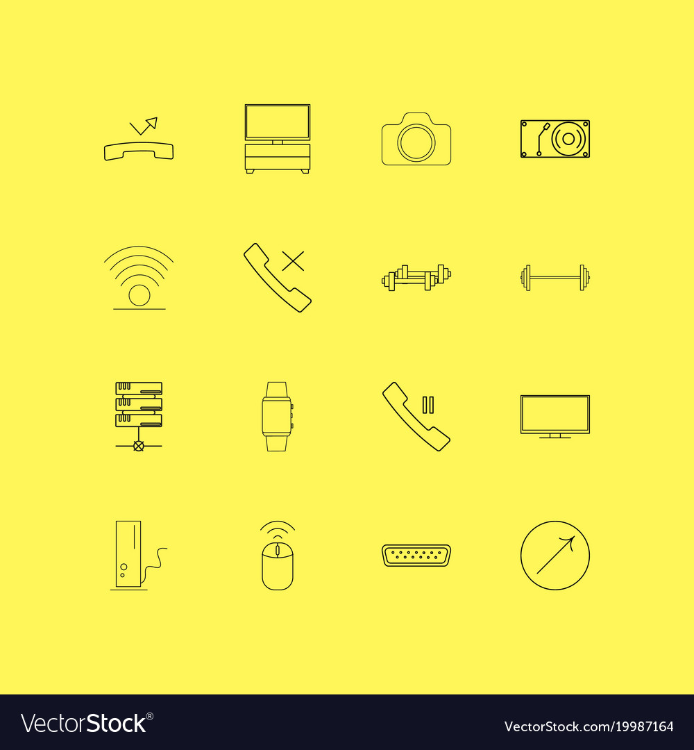 Devices linear icon set simple outline icons