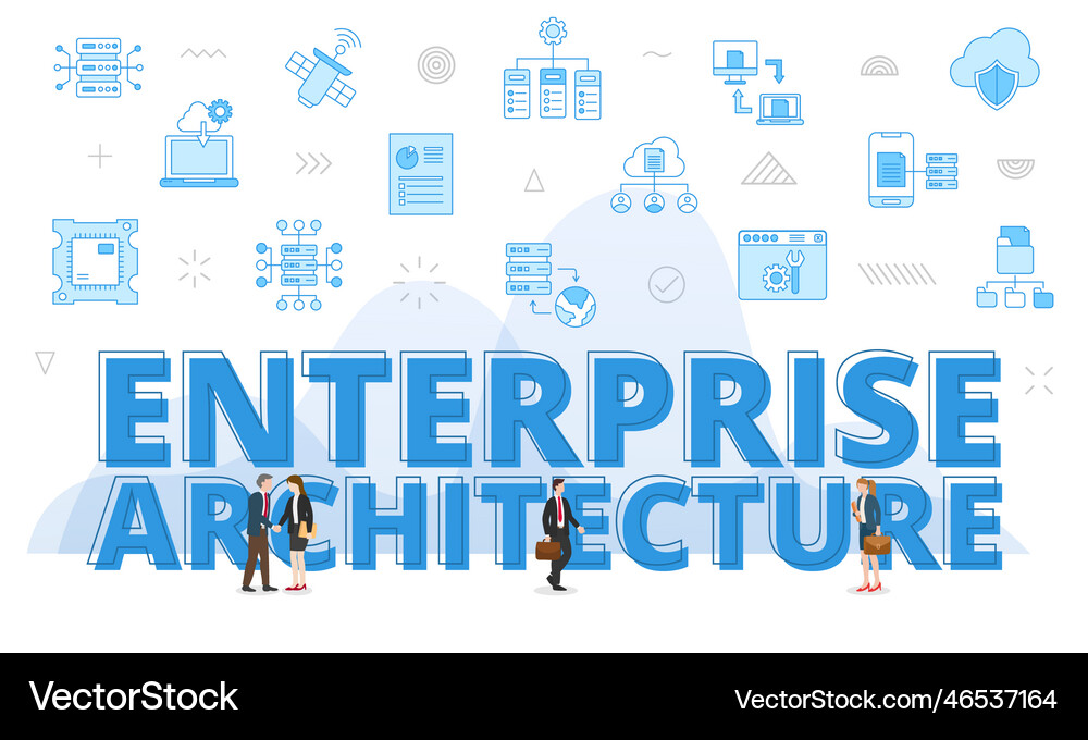 Enterprise architecture concept with big words Vector Image