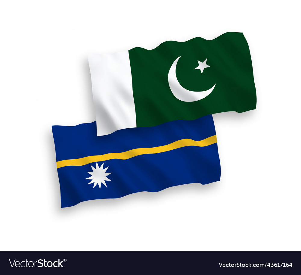 Flags of republic nauru and pakistan on a white Vector Image