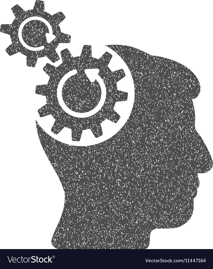 Head cogs rotation grainy texture icon