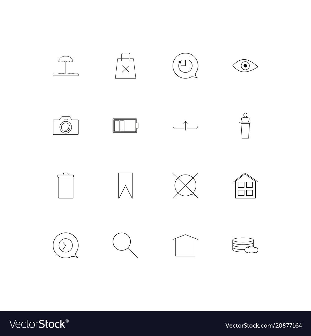 Interface linear thin icons set outlined simple