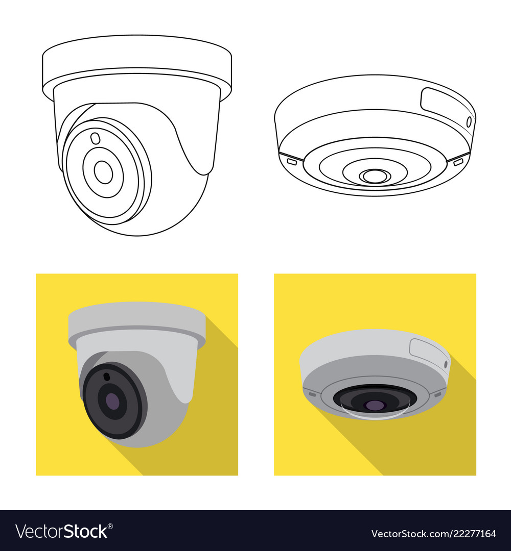 Isolated object of cctv and camera symbol set