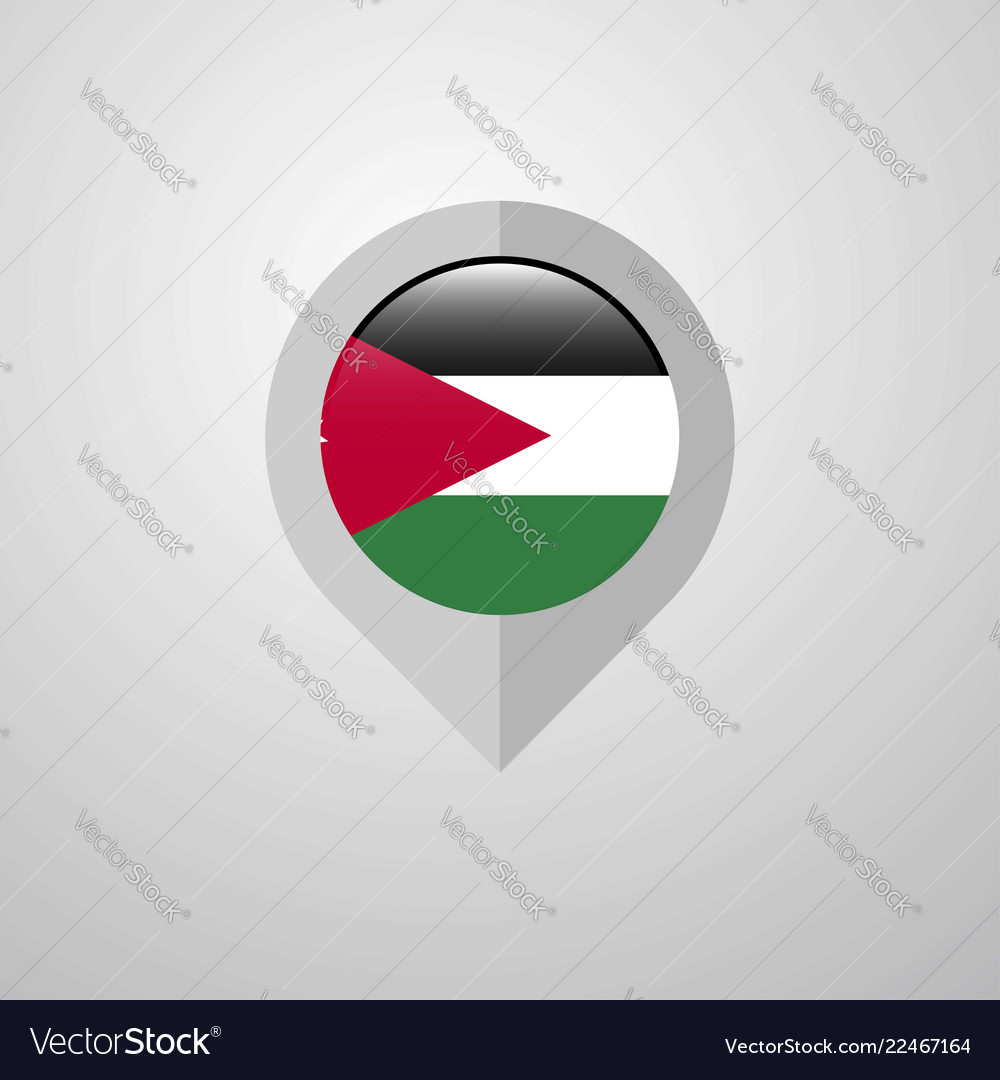 Map navigation pointer with jordan flag design