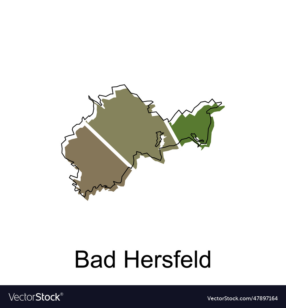 Map of bad hersfeld modern outline high detailed Vector Image
