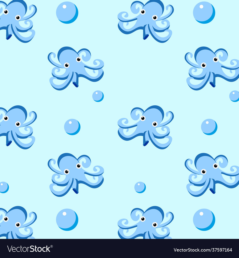 Octopus pattern on a blue background for use