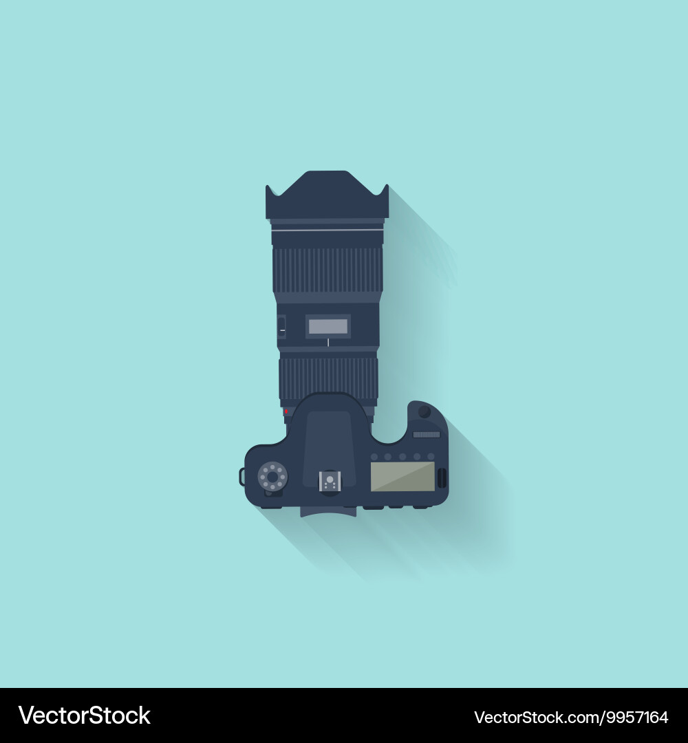 Photography photo camera in a flat style Vector Image