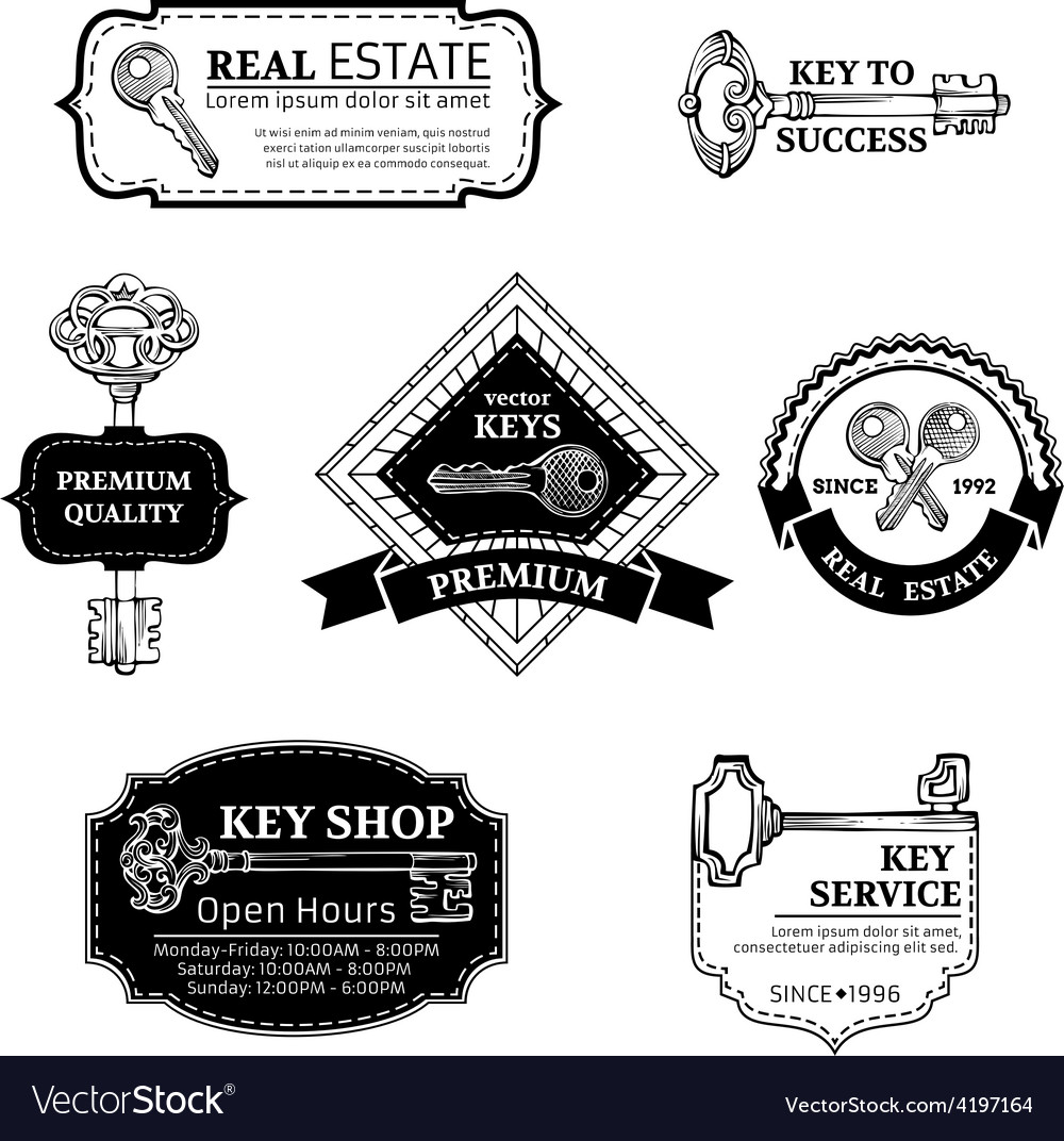 Retro Key Badge Templates