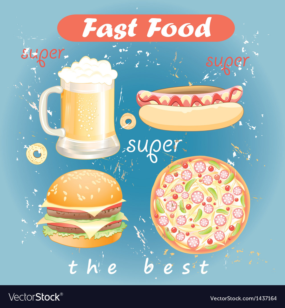 Set of food and drink fast