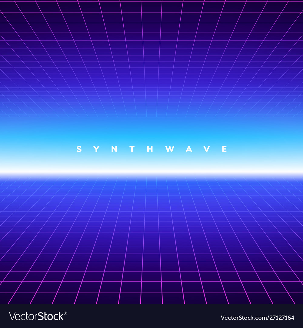 Synthwave Grid Background - Retro Wave