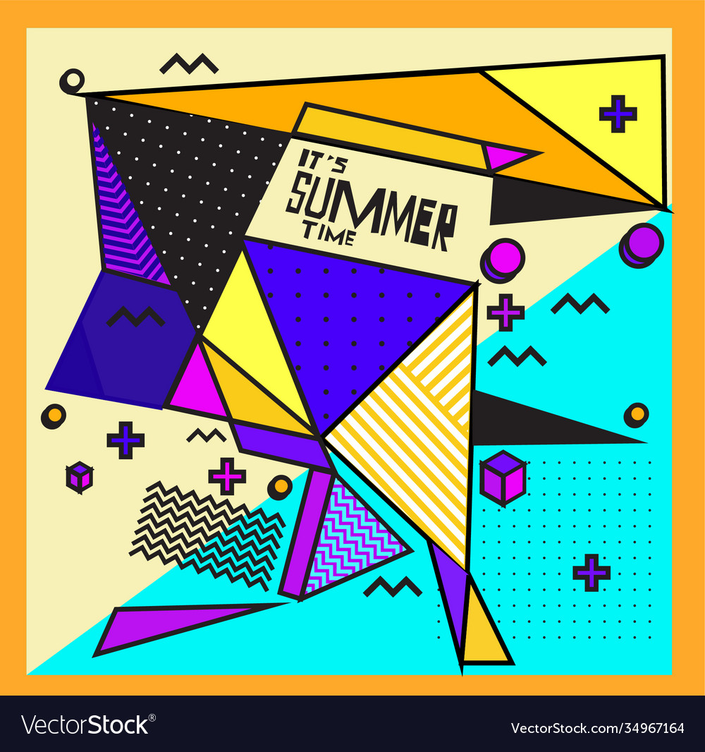 Triangle geometric forms for summer design event vector image Triangle geometric forms for summer design event