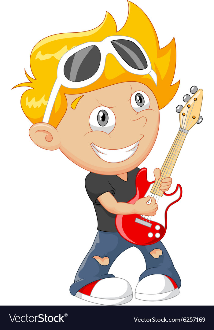 Cartoon boy playing guitar Royalty Free Vector Image Cartoon boy playing guitar Royalty Free Vector Image