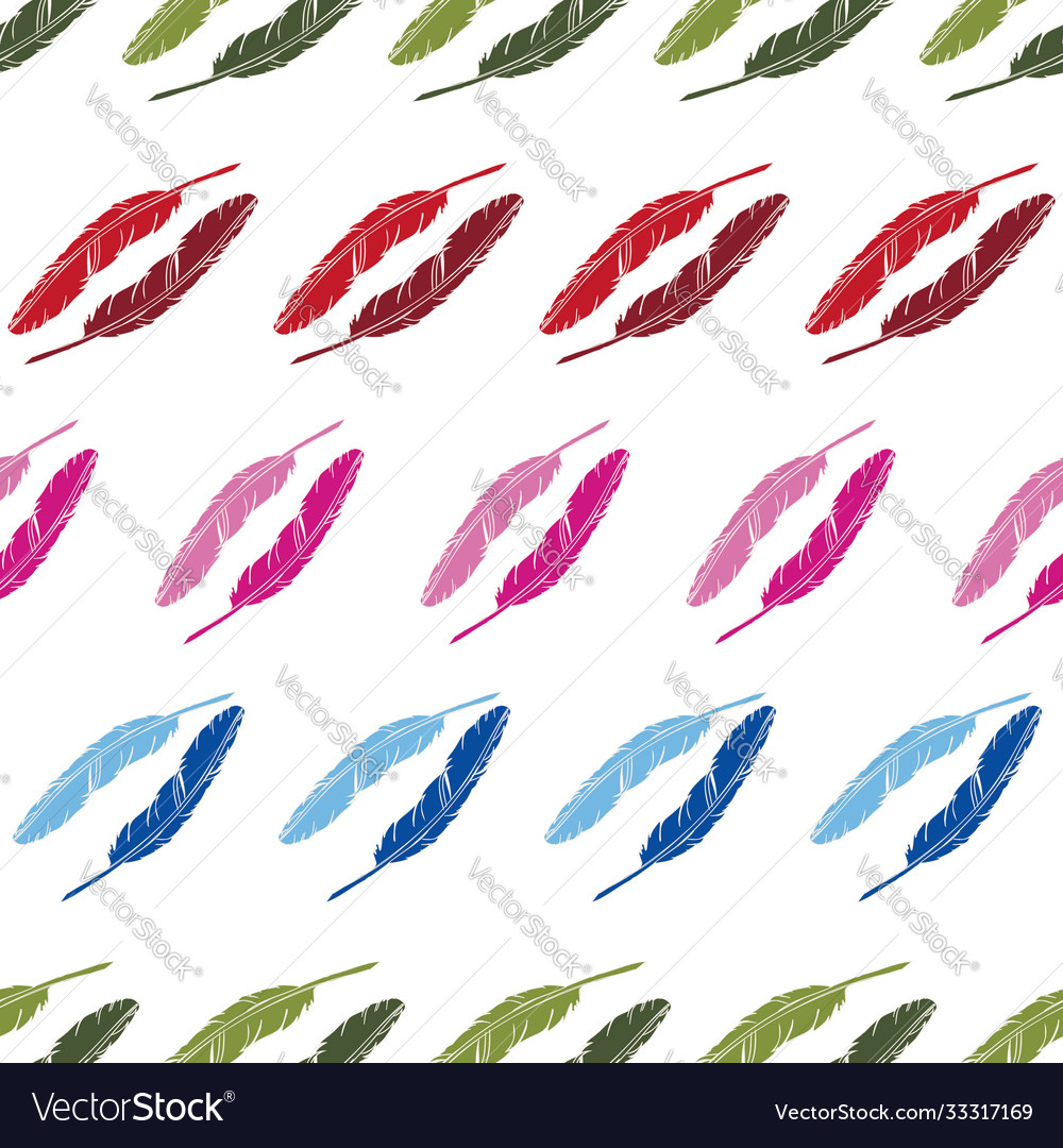 Colorful feathers repeat pattern print background vector image Colorful feathers repeat pattern print background
