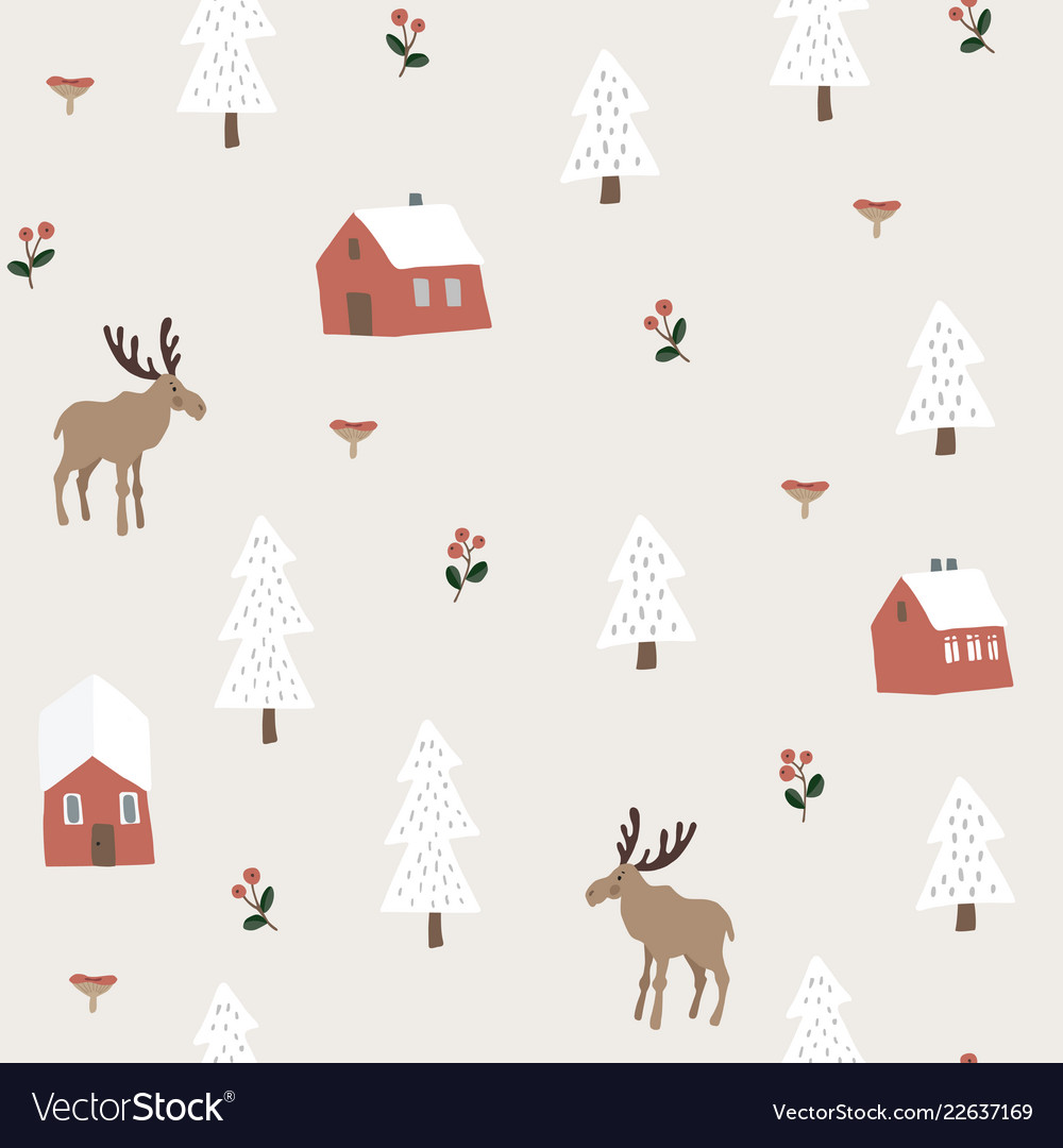 Christmas moose pattern