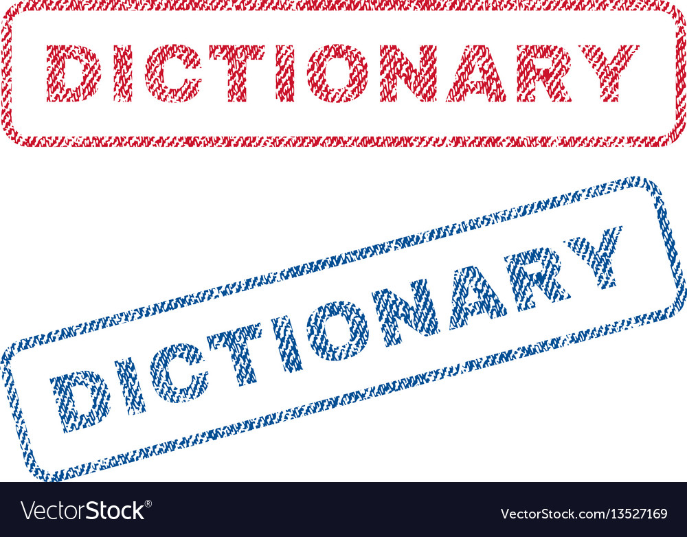 Dictionary textile stamps Royalty Free Vector Image