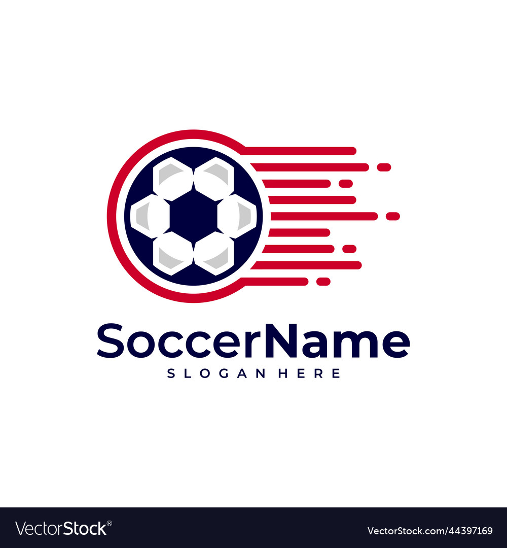 Fast soccer logo template football fast logo Vector Image