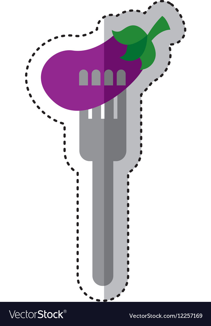 Fork with beet fresh vegetable isolated icon