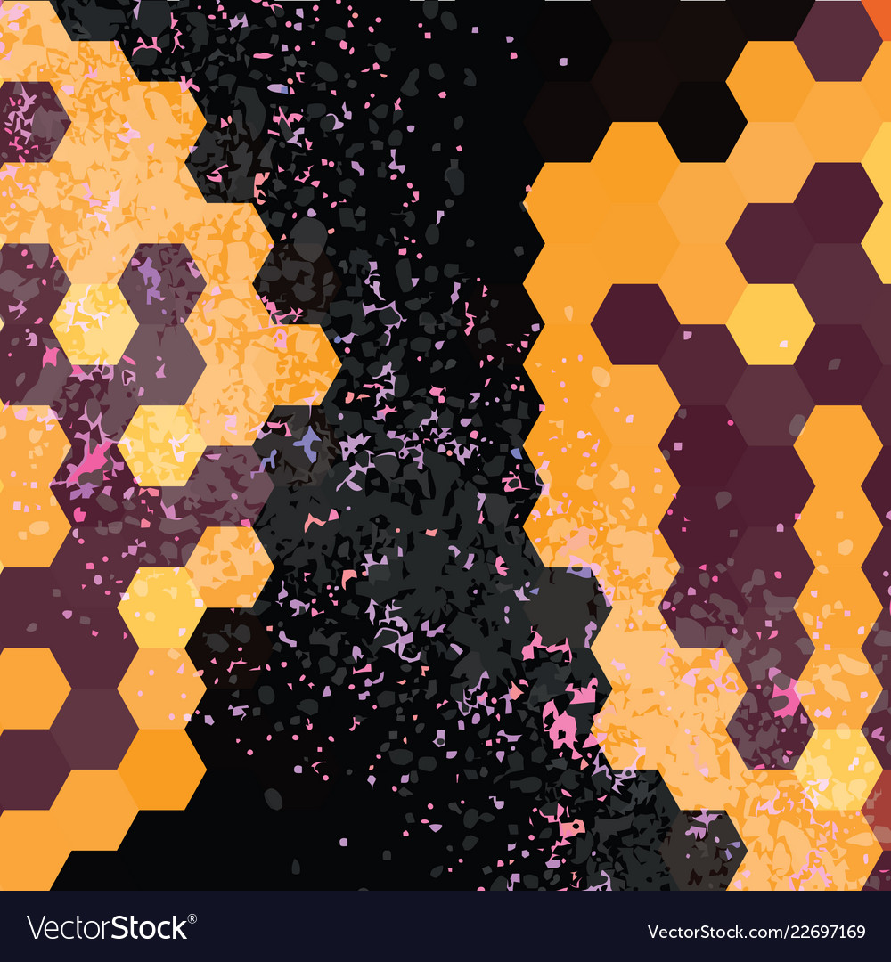 Grungy hexagon frame background