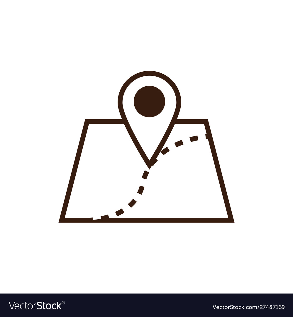 Isolated gps mark line and fill design