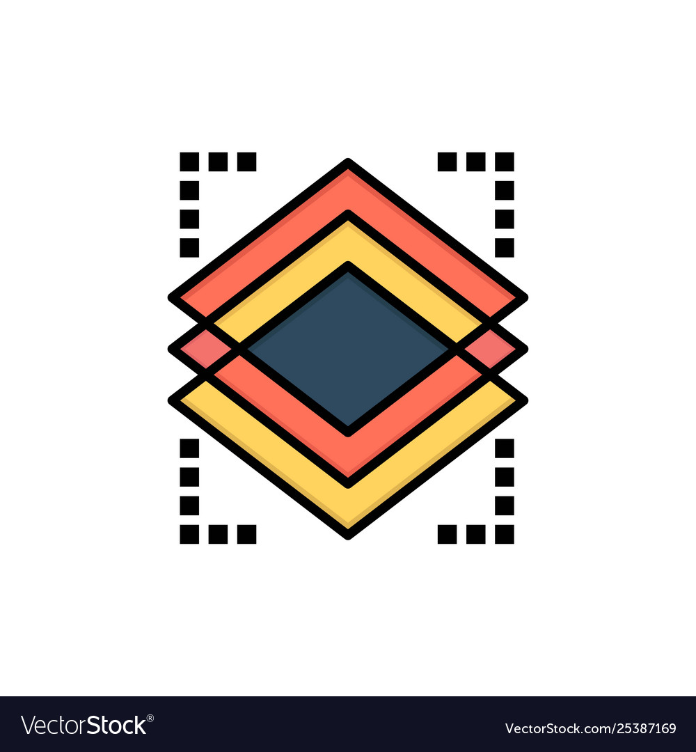 Layers object layer server flat color icon vector image Layers object layer server flat color icon