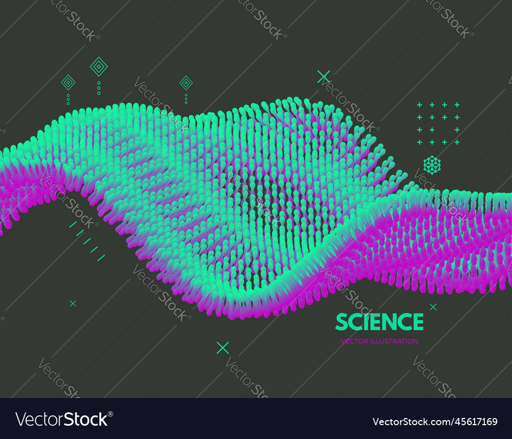 Molecular wave abstract background with dynamic