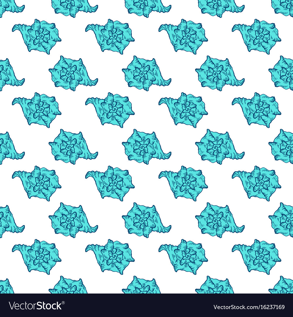 Seamless sketch seashell template background