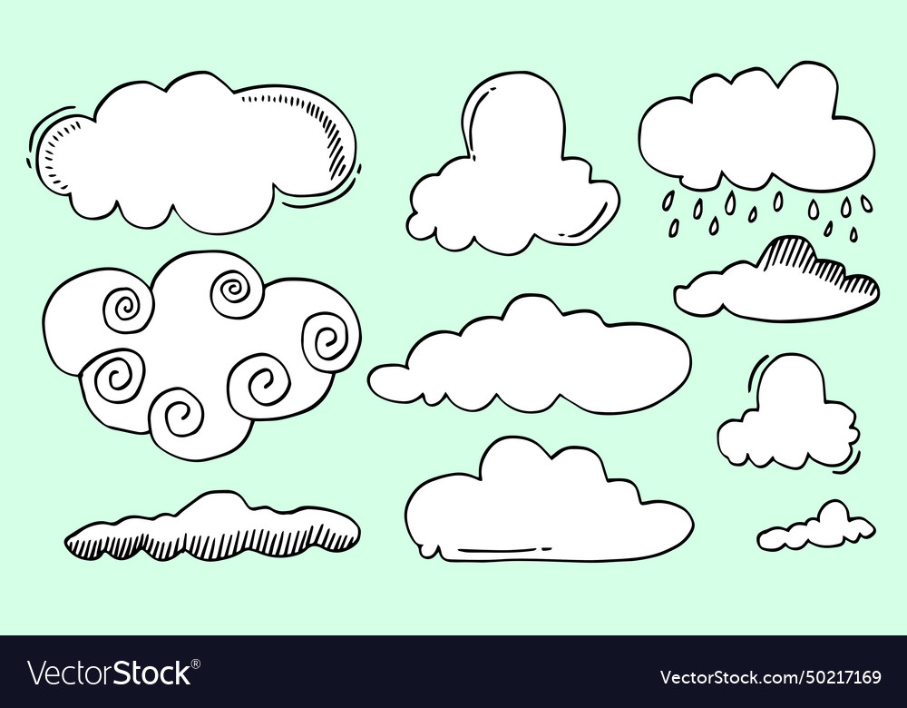 Set of clouds design elements