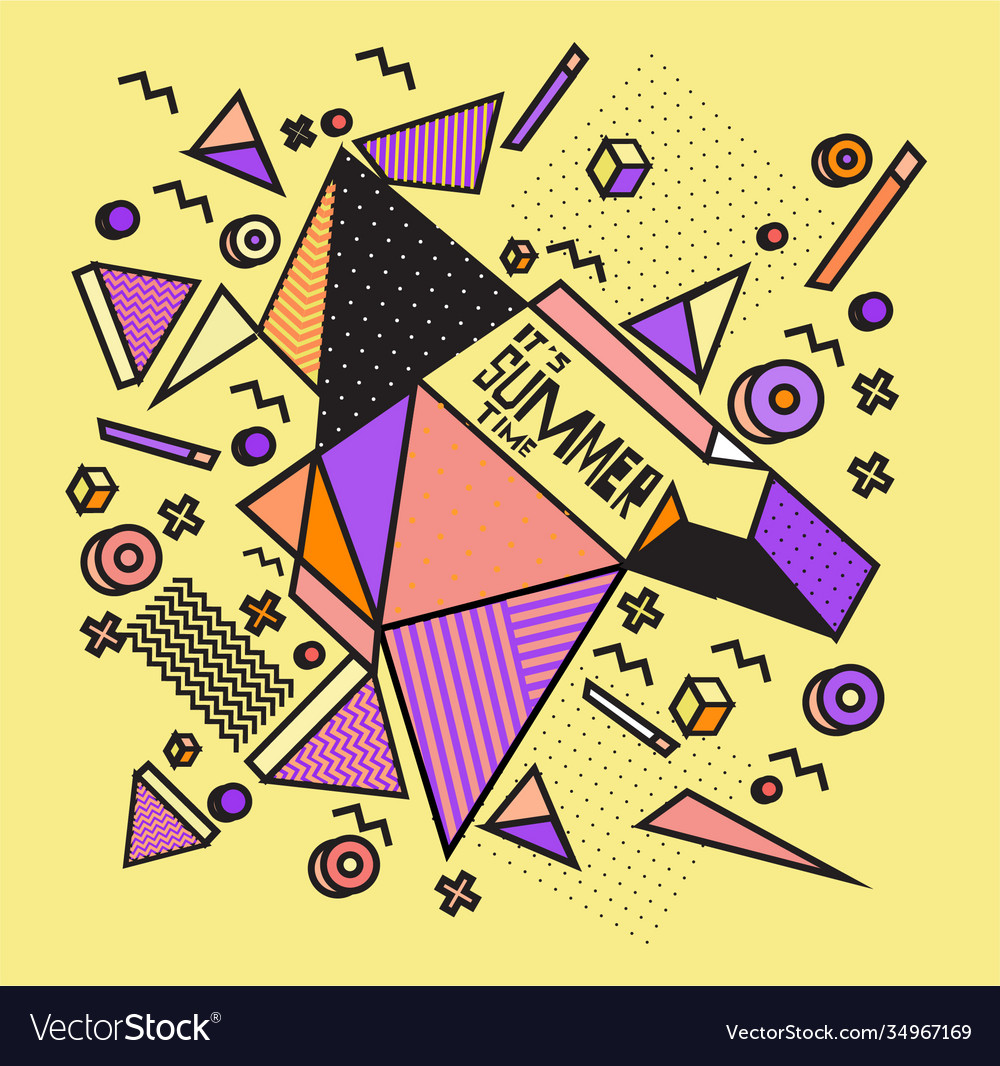 Triangle geometric forms for summer design event Vector Image Triangle geometric forms for summer design event