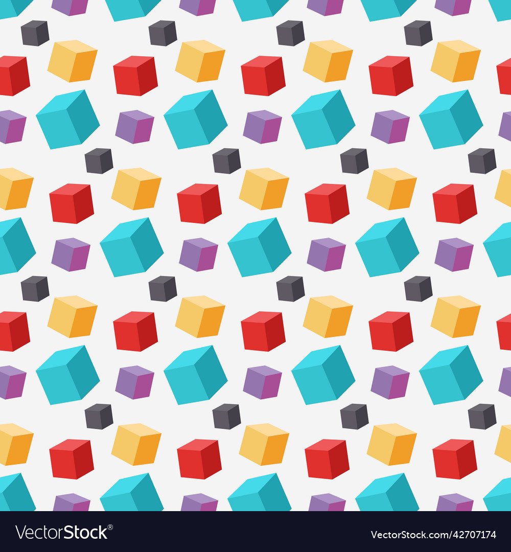 Abstract colored cube seamless pattern Vector Image Abstract colored cube seamless pattern