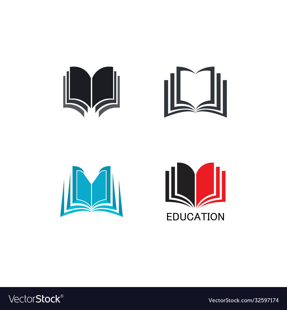 Book logo template Royalty Free Vector Image - VectorStock