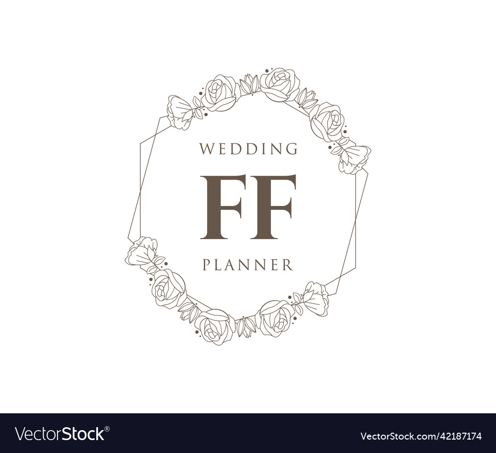 Ff initials letter wedding monogram logos Vector Image