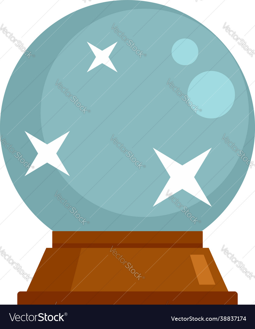 Fortune teller glass ball icon flat isolated Vector Image