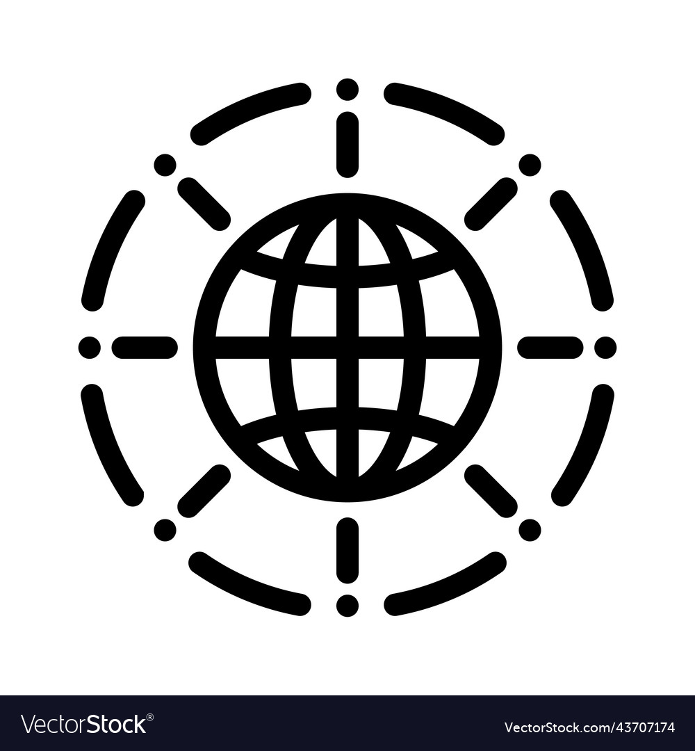 Global networking icon technology vector image Global networking icon technology