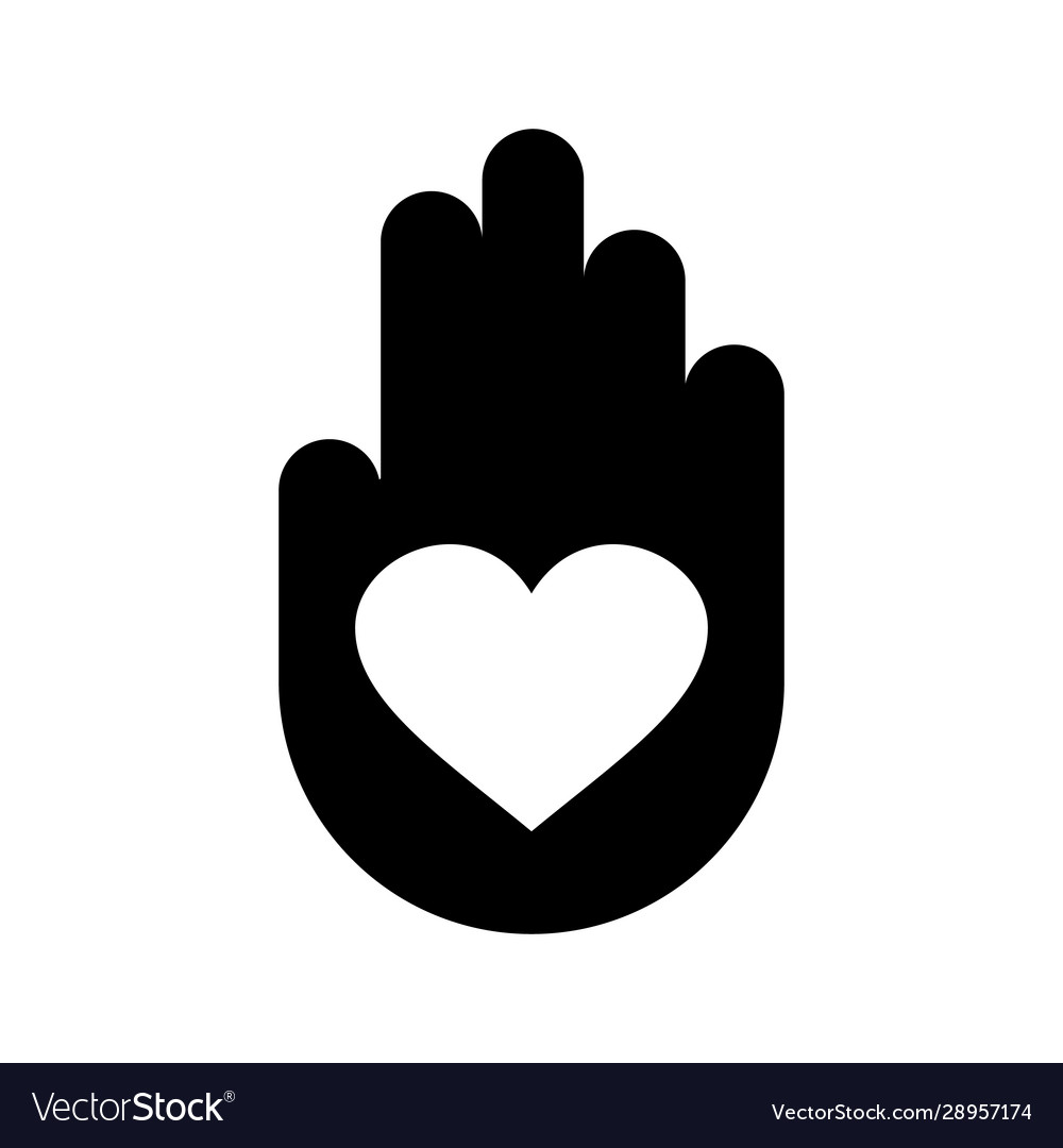 Hand symbol with heart concept