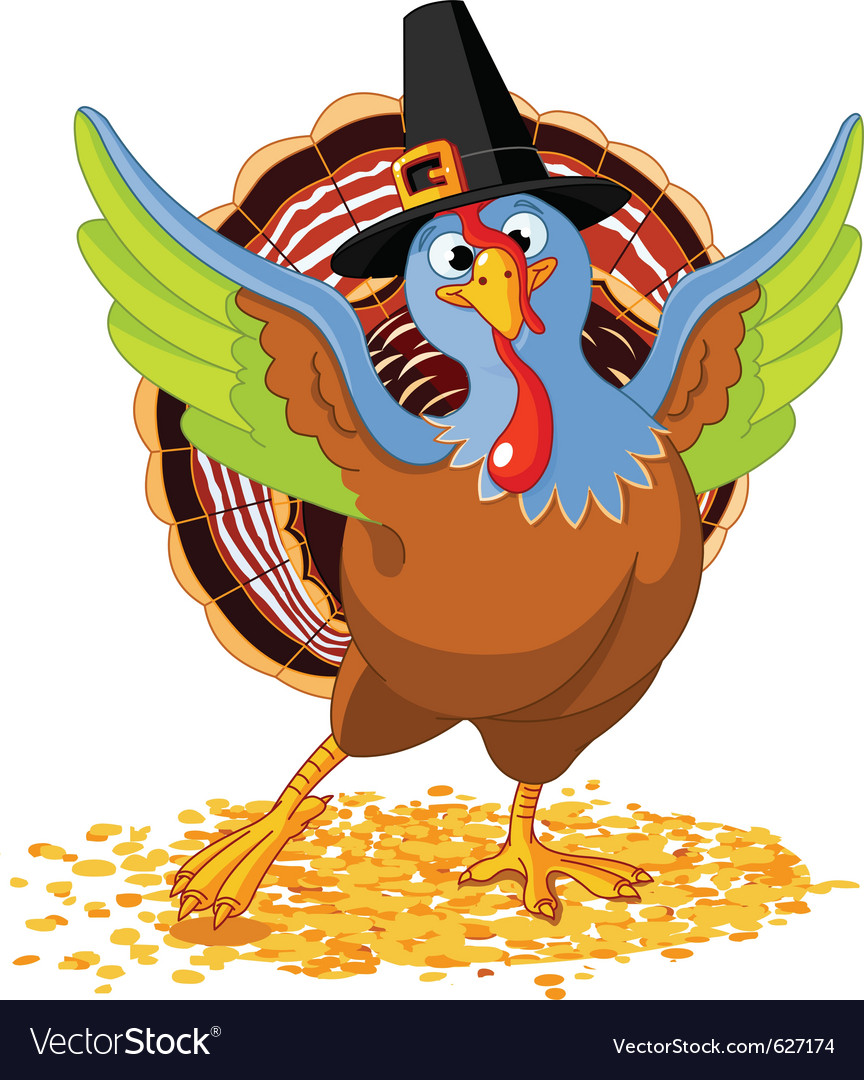 Happy thanksgiving turkey Royalty Free Vector Image