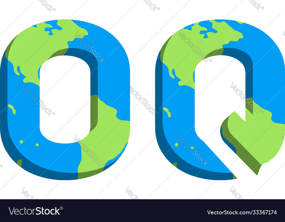 Initial oq logo design with world map style