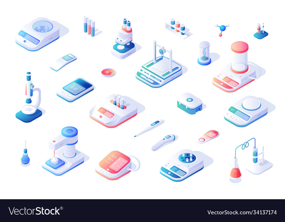 Isometric Medical Equipment Icons