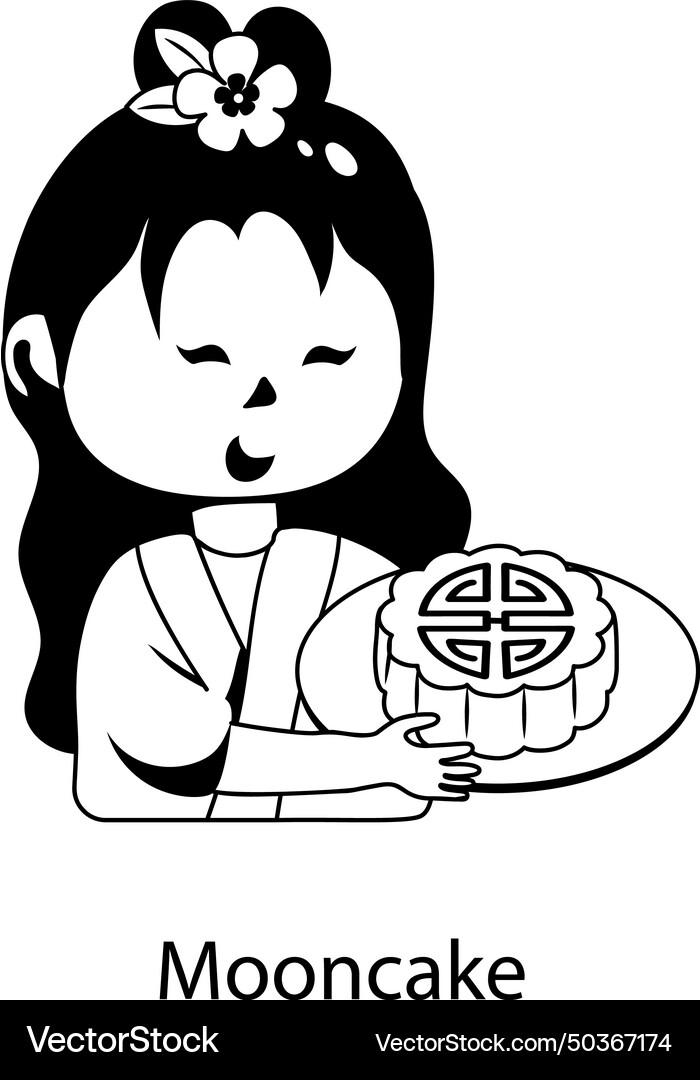 Mooncake Royalty Free Vector Image - VectorStock