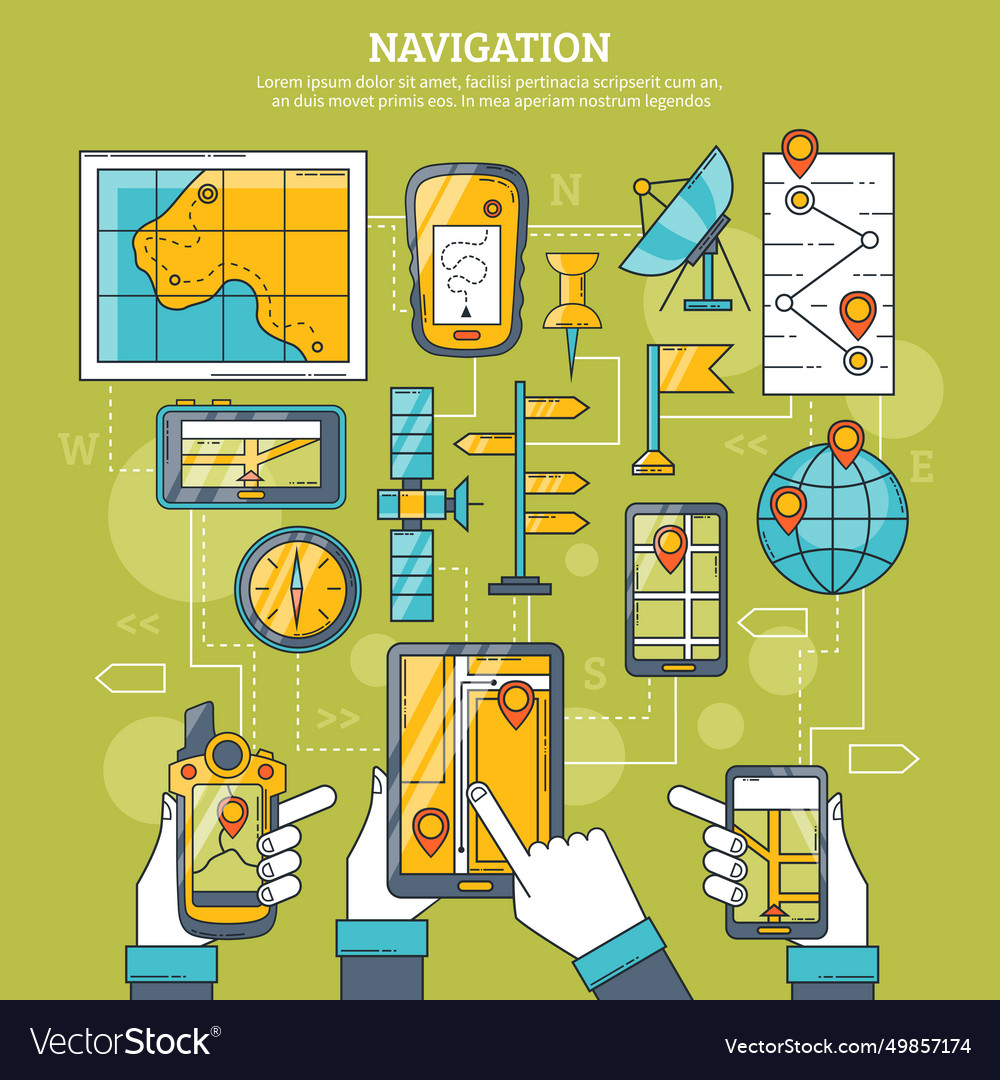 Navigation vector image Navigation