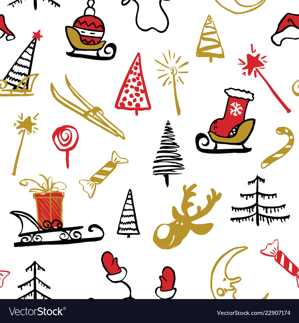 Seamless traditional christmas background