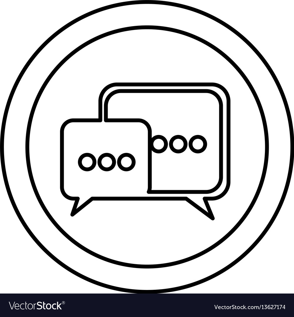 Silhouette circular frame with set dialog box Vector Image Silhouette circular frame with set dialog box